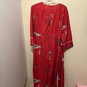 RACHEL ANTONOFF | Willow Mallard Duck Wrap Dress Large